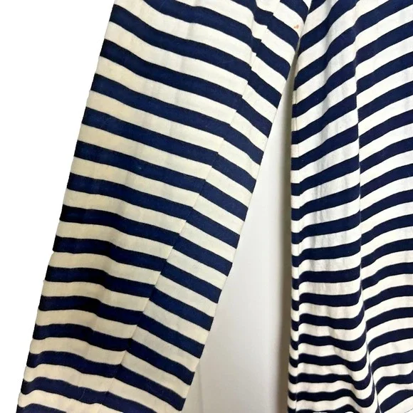 Stateside Midi Dress Womens Large Navy Striped Mixed Stretch Minimalist Beachy - Picture 7 of 8